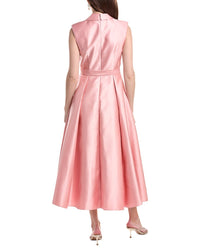 Adrianna Papell Lapel Mikado Midi Dress