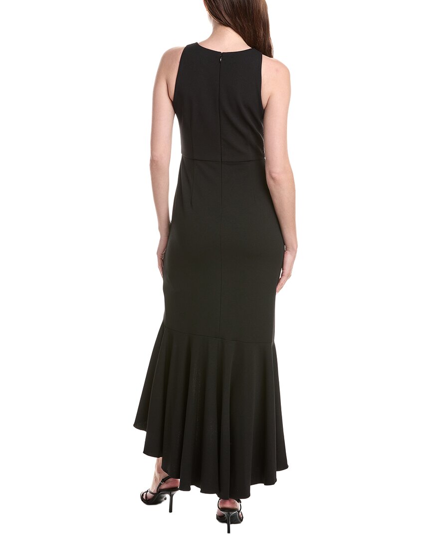 Adrianna Papell Beaded Crepe Halter Gown