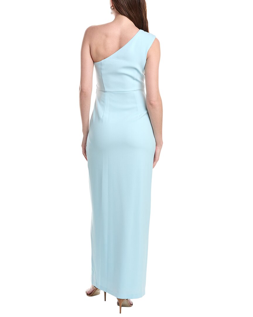 Adrianna Papell Side Ruffle Crepe Column Gown