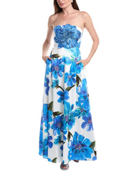 Adrianna Papell Bead Dupioni Maxi Dress