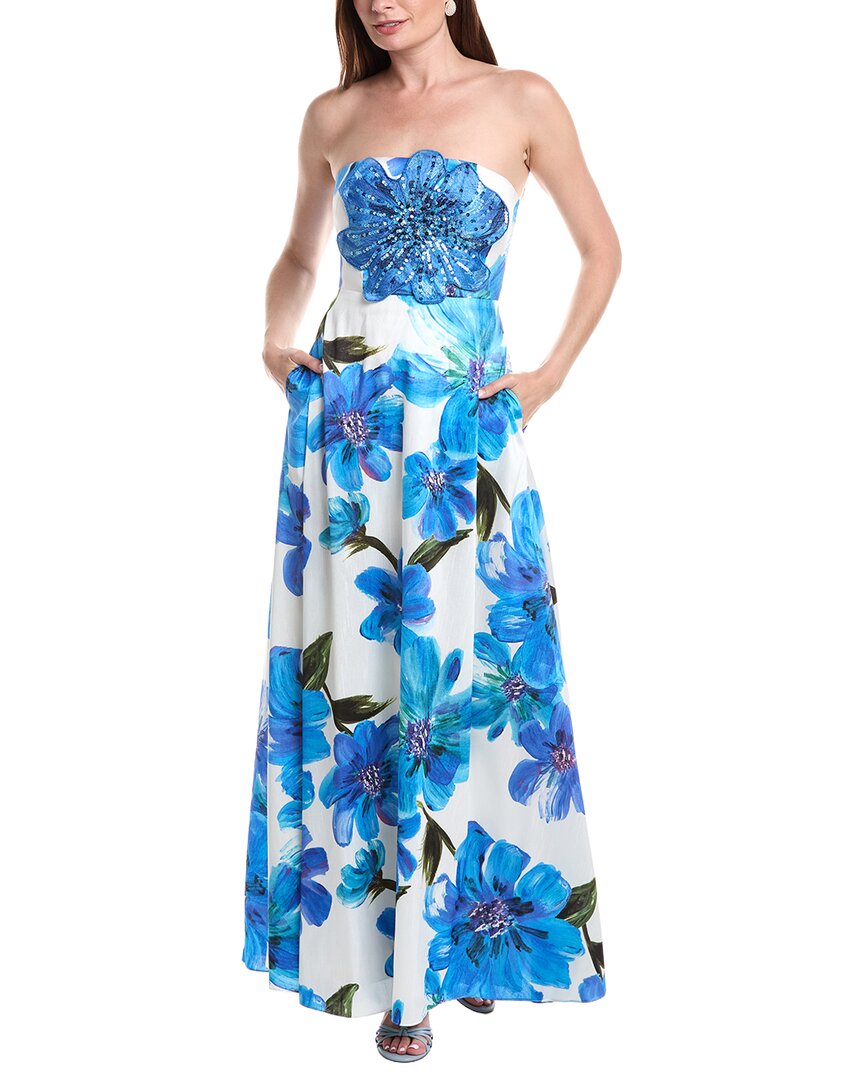 Adrianna Papell Bead Dupioni Maxi Dress