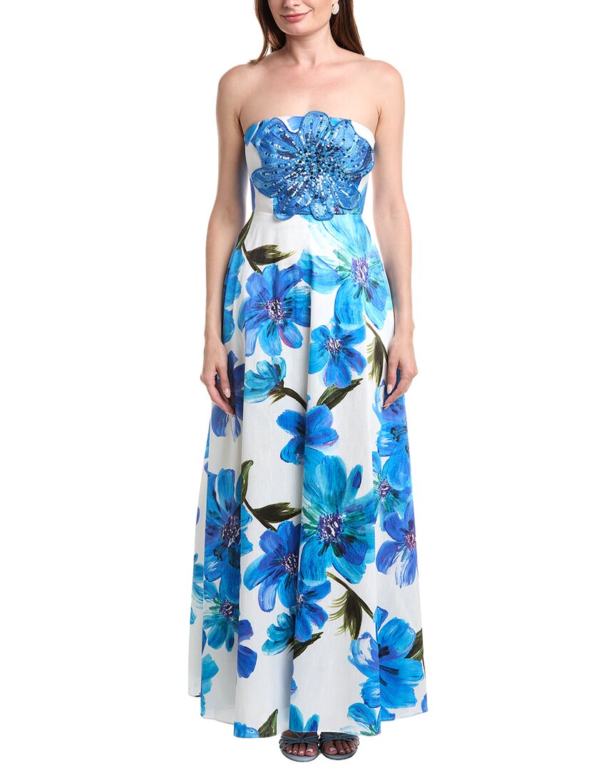 Adrianna Papell Bead Dupioni Maxi Dress
