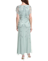 Adrianna Papell Beaded Flutter Blouson Dress