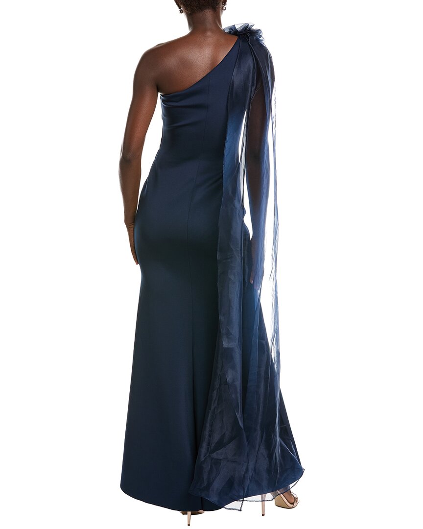 Eliza J One Shoulder Pleated Mermaid Gown