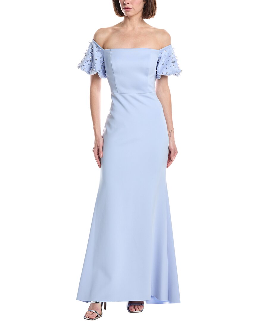 Eliza J Short Sleeve Embellished Maxi Dress