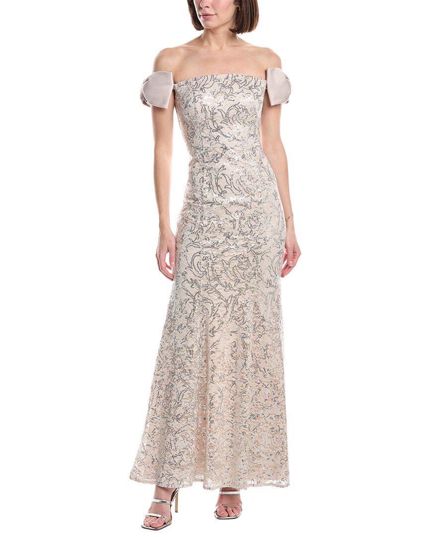 Eliza J Puff Sleeve Embellished Maxi Dress