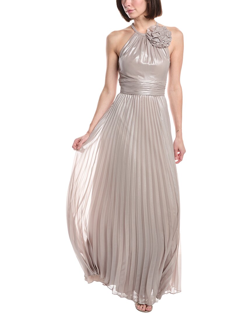 Eliza J Pleated Halter Gown