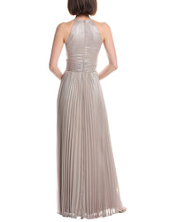 Eliza J Pleated Halter Gown
