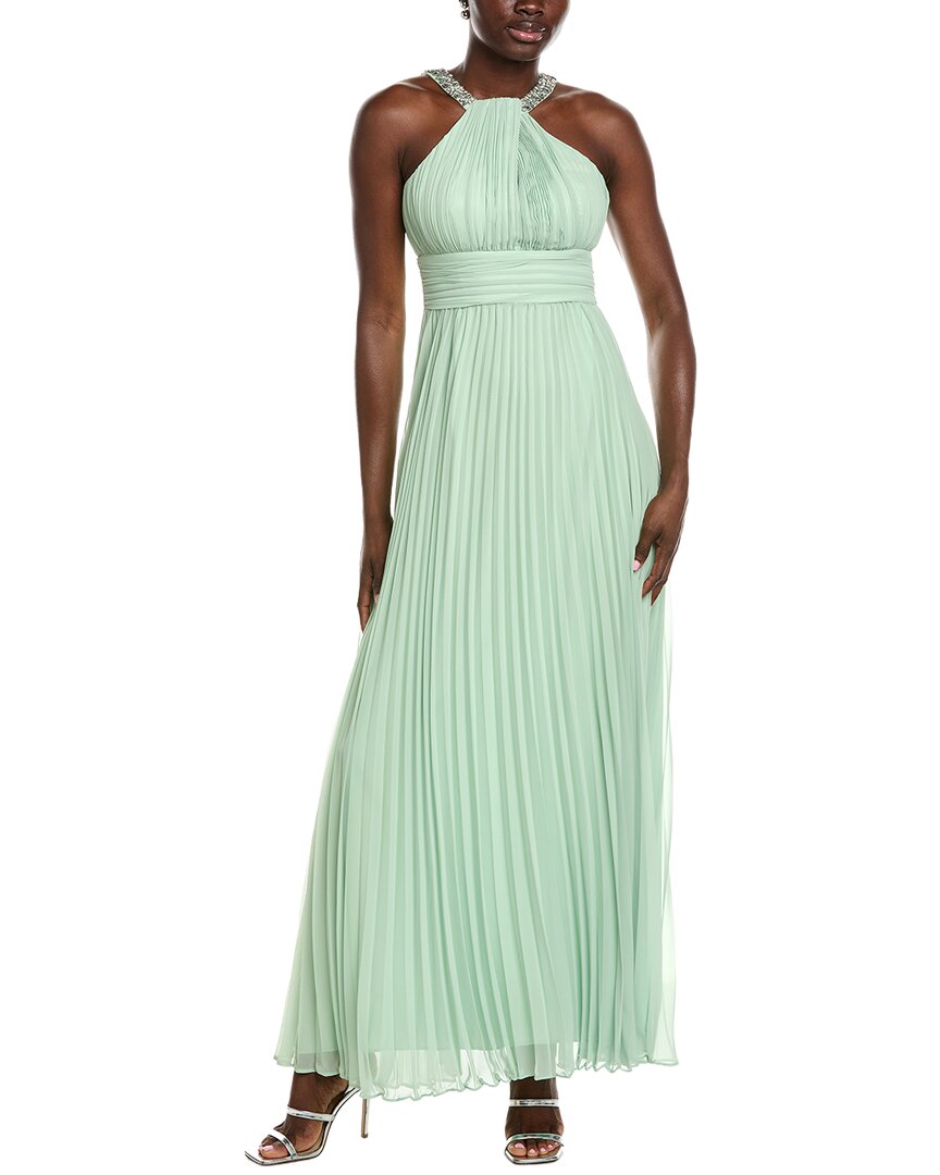 Eliza J Folded Embellished Neck Strap Gown
