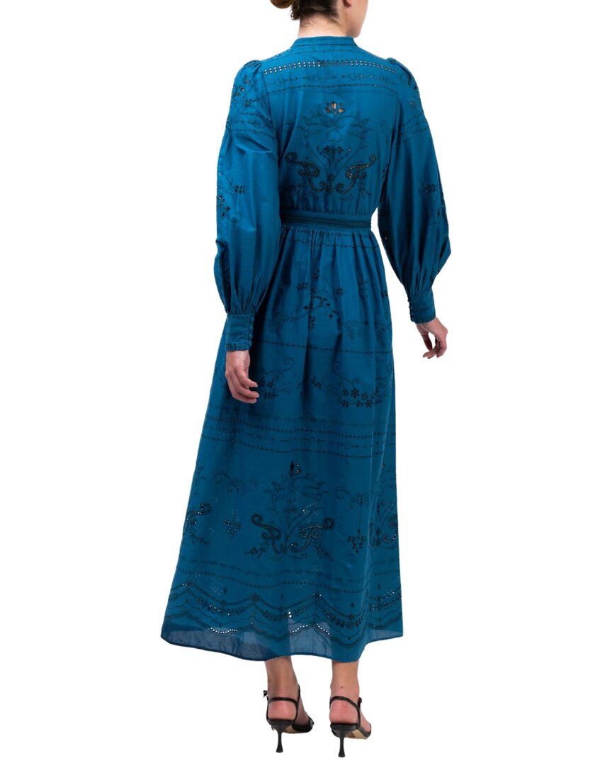Marchesa Marchesa Notte Embroidered Cotton Voile Tiered Maxi Dress