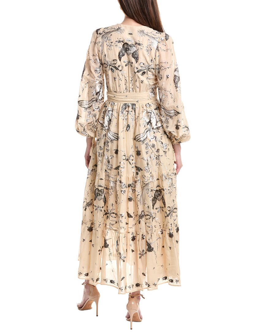 Marchesa Notte Threadwork Voile Maxi Dress