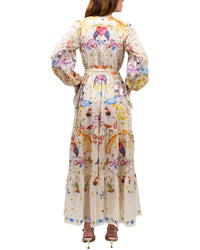 Marchesa Notte Threadwork Voile Maxi Dress
