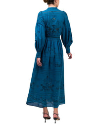 Marchesa Notte Embroidered Cotton Voile Tiered Maxi Dress