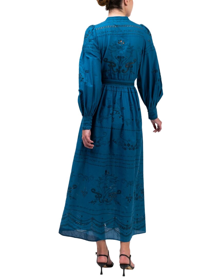 Marchesa Notte Embroidered Cotton Voile Tiered Maxi Dress