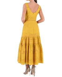 Marchesa Notte Voile Tiered Maxi Dress