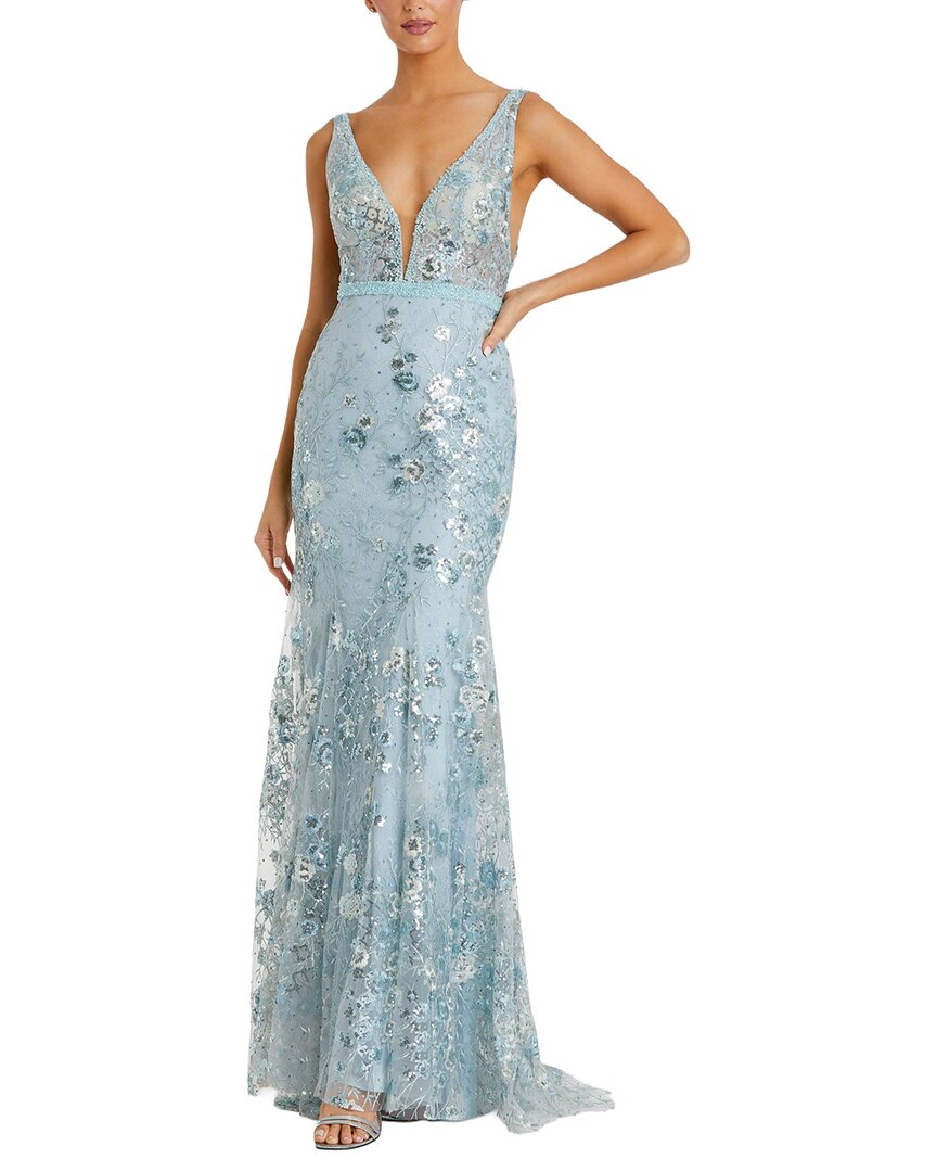 Mac Duggal Embellished Plunge Neck Gown