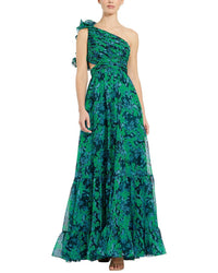 Mac Duggal Mac Duggal Ruffle Tiered Cut-Out Chiffon Gown
