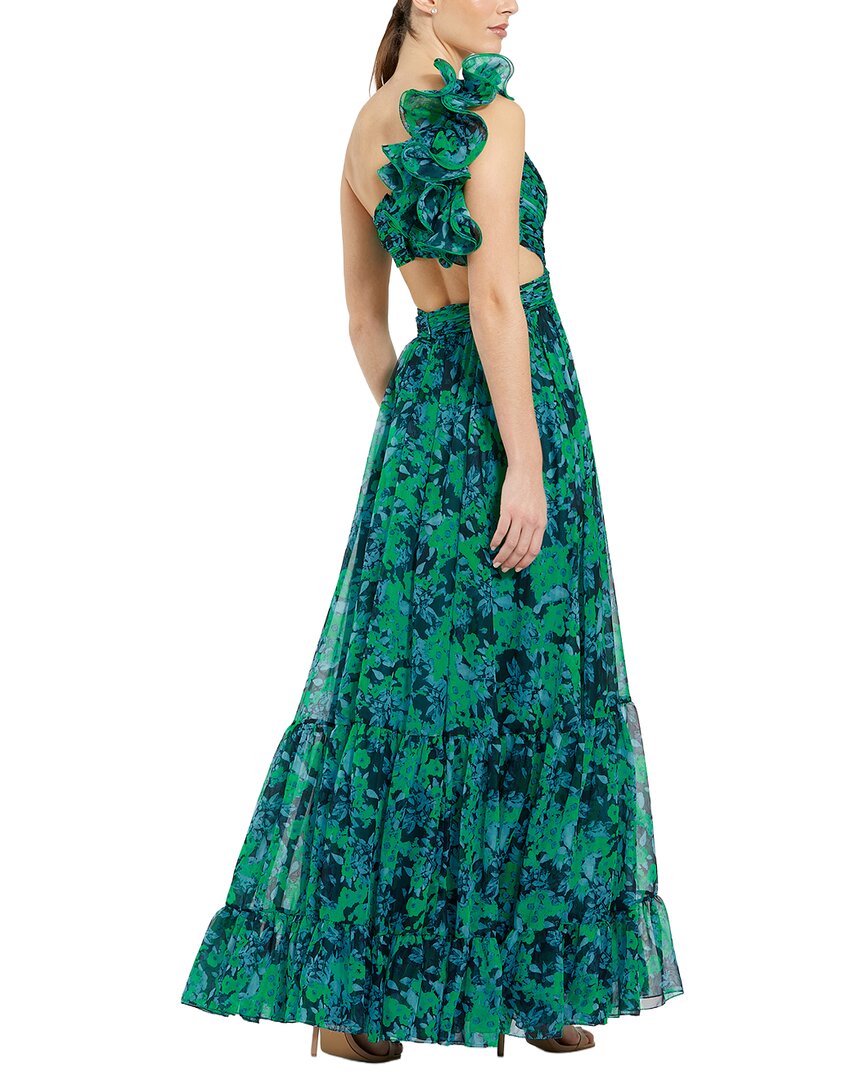 Mac Duggal Mac Duggal Ruffle Tiered Cut-Out Chiffon Gown