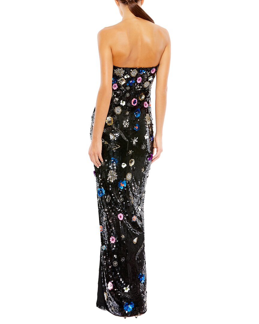 Mac Duggal Mac Duggal Floral Sequined Strapless Column Gown
