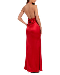 Mac Duggal Mac Duggal Fitted Satin V-Neck Gown