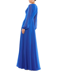 Mac Duggal Mac Duggal V-Neck Illusion Chiffon Gown