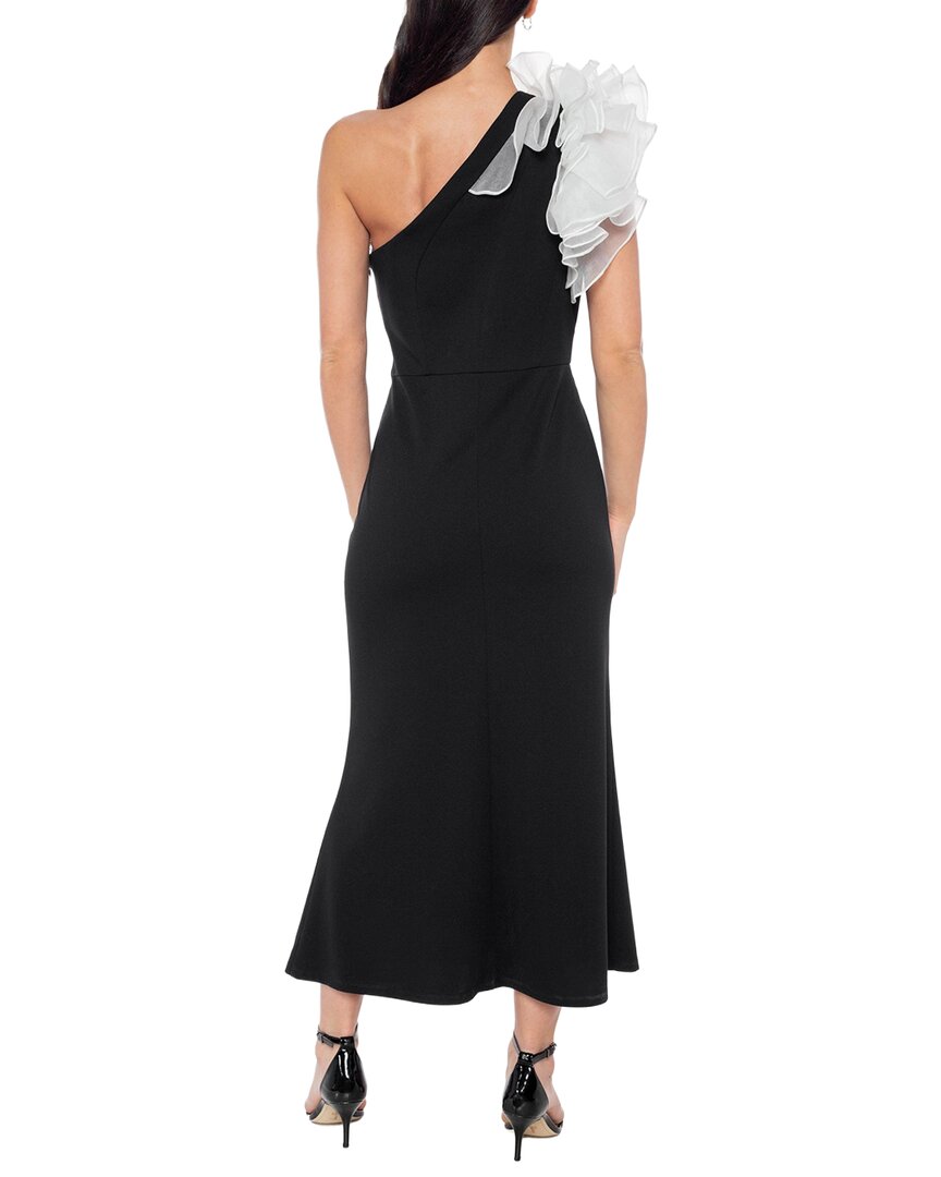 Marina Marina Ruffle Shoulder Midi Dress