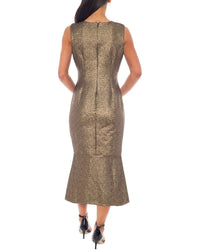 Oleg Cassini Brocade Midi Dress