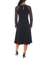 Oleg Cassini Oleg Cassini Beaded Neck And Cuff Midi Dress