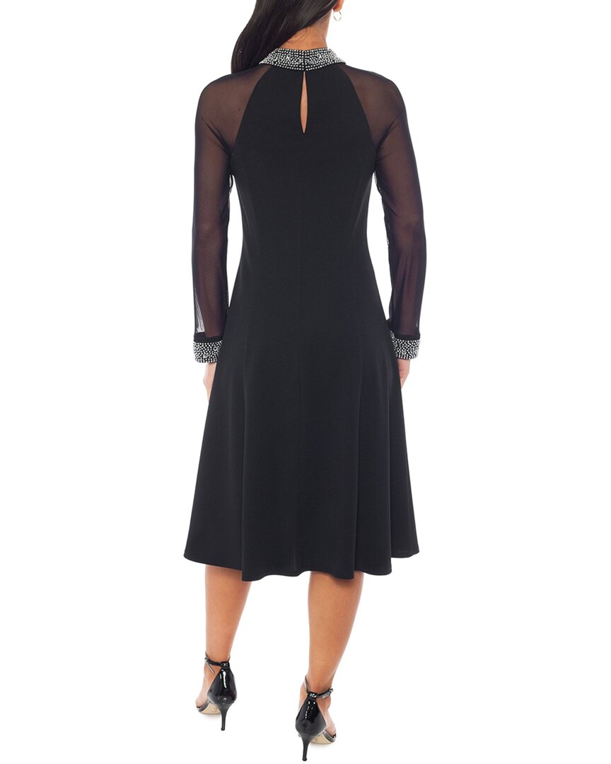 Oleg Cassini Oleg Cassini Beaded Neck And Cuff Midi Dress