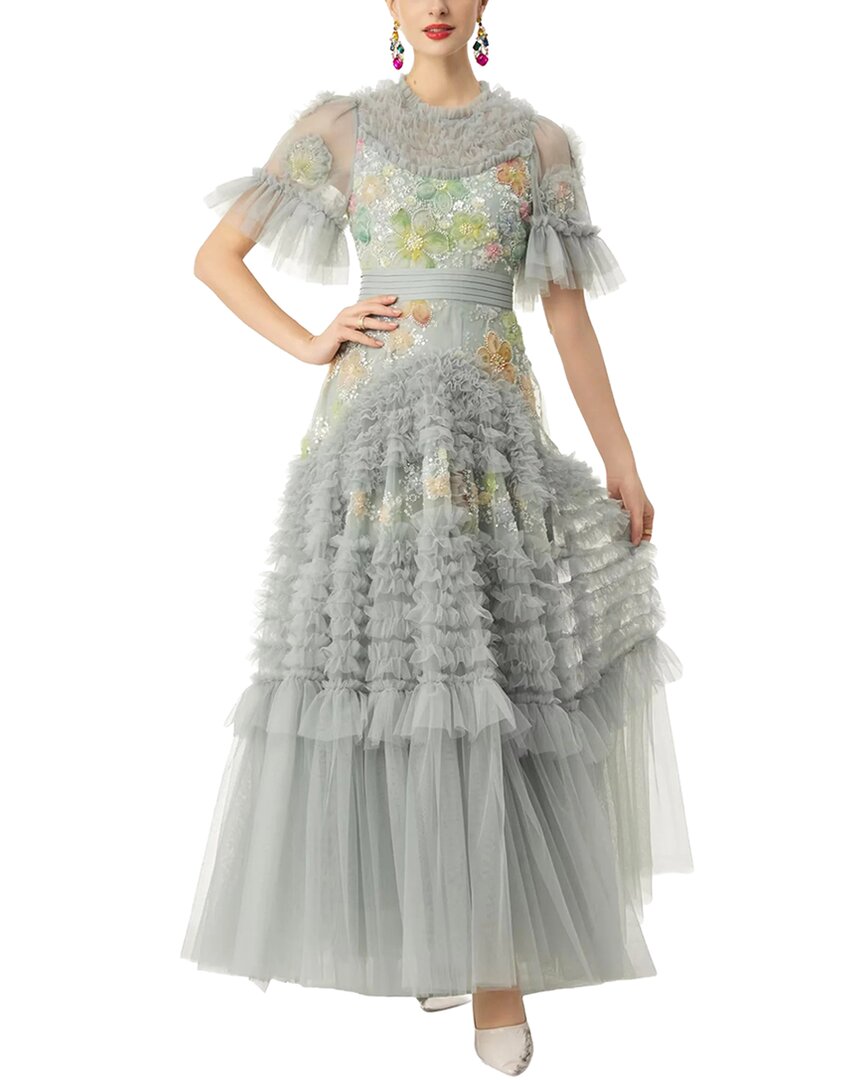 BURRYCO Burryco Short Sleeve Embellished Maxi Dress