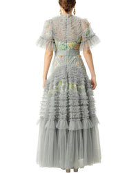 BURRYCO Burryco Short Sleeve Embellished Maxi Dress