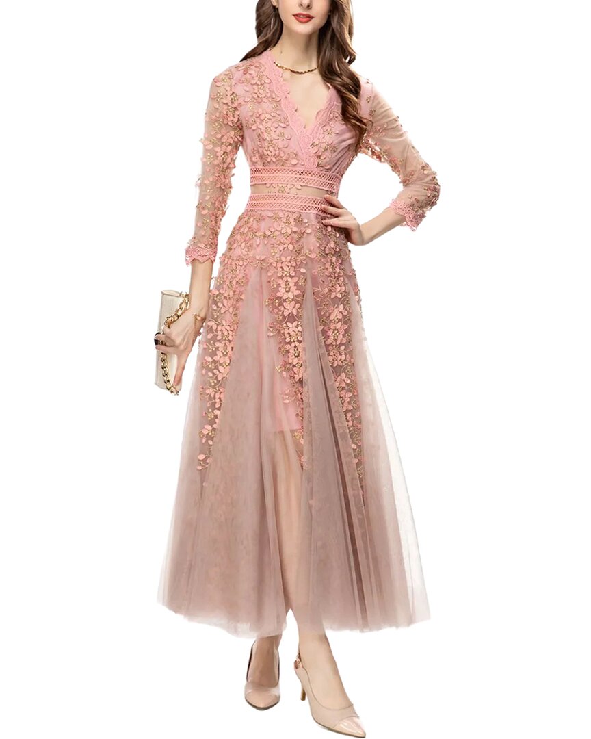 Burryco Long Sleeve Embellished Maxi Dress