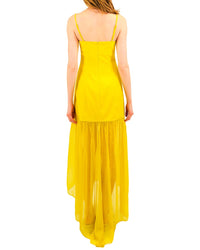 Azeeza Paloma Silk-Trim Gown
