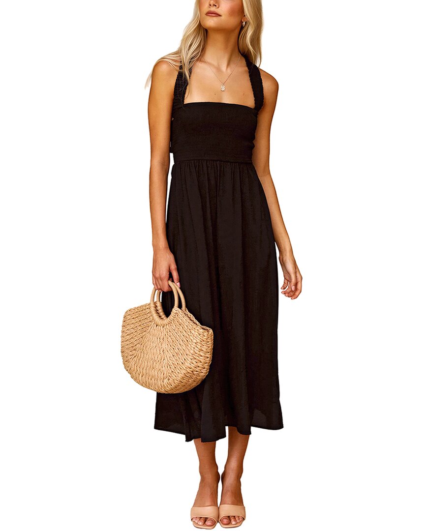 Leon Gori Solid Midi Dress