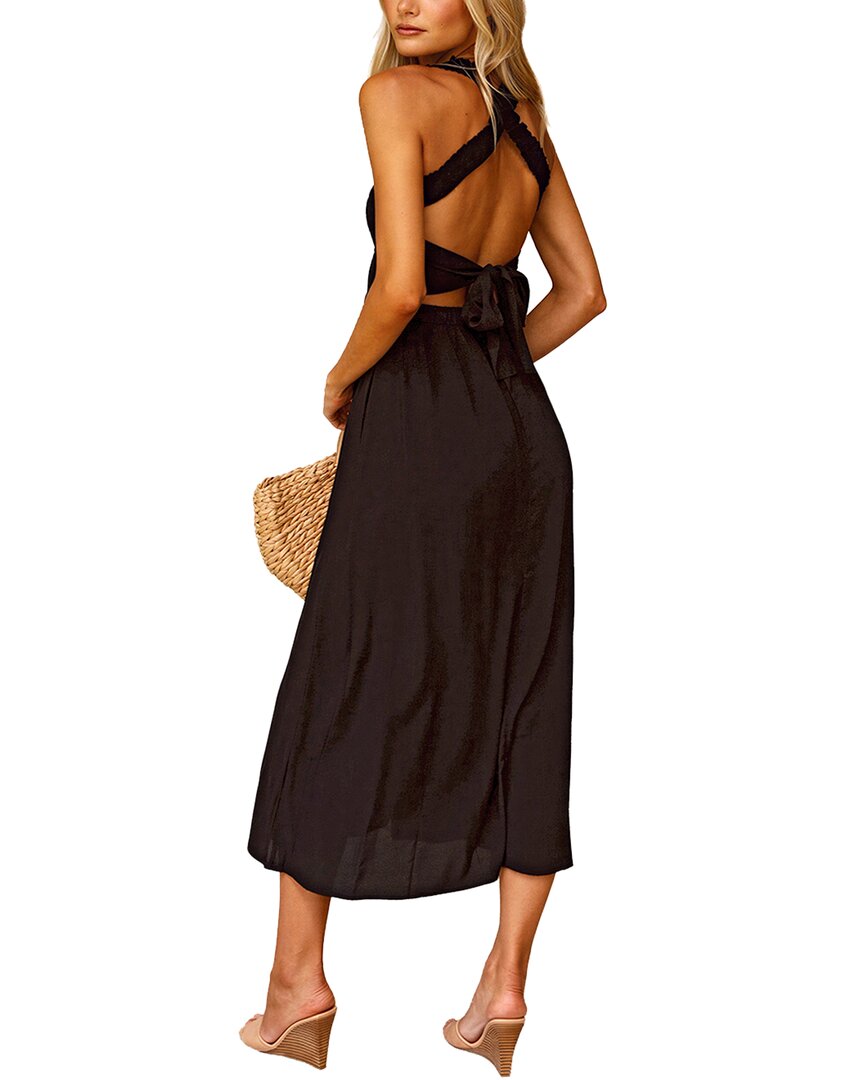 Leon Gori Solid Midi Dress