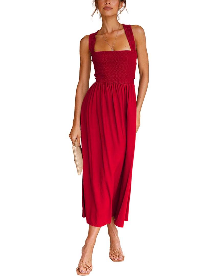Leon Gori Solid Midi Dress