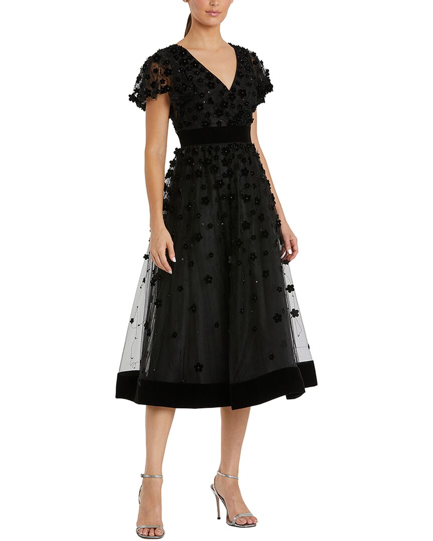 Mac Duggal Embellished Velvet Midi Dress