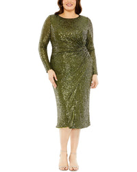 Mac Duggal Mac Duggal Plus Sequin Gathered Waist Dress
