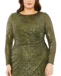 Mac Duggal Mac Duggal Plus Sequin Gathered Waist Dress