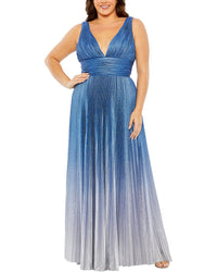 Mac Duggal Mac Duggal Plus V-Neck Ombre Gown