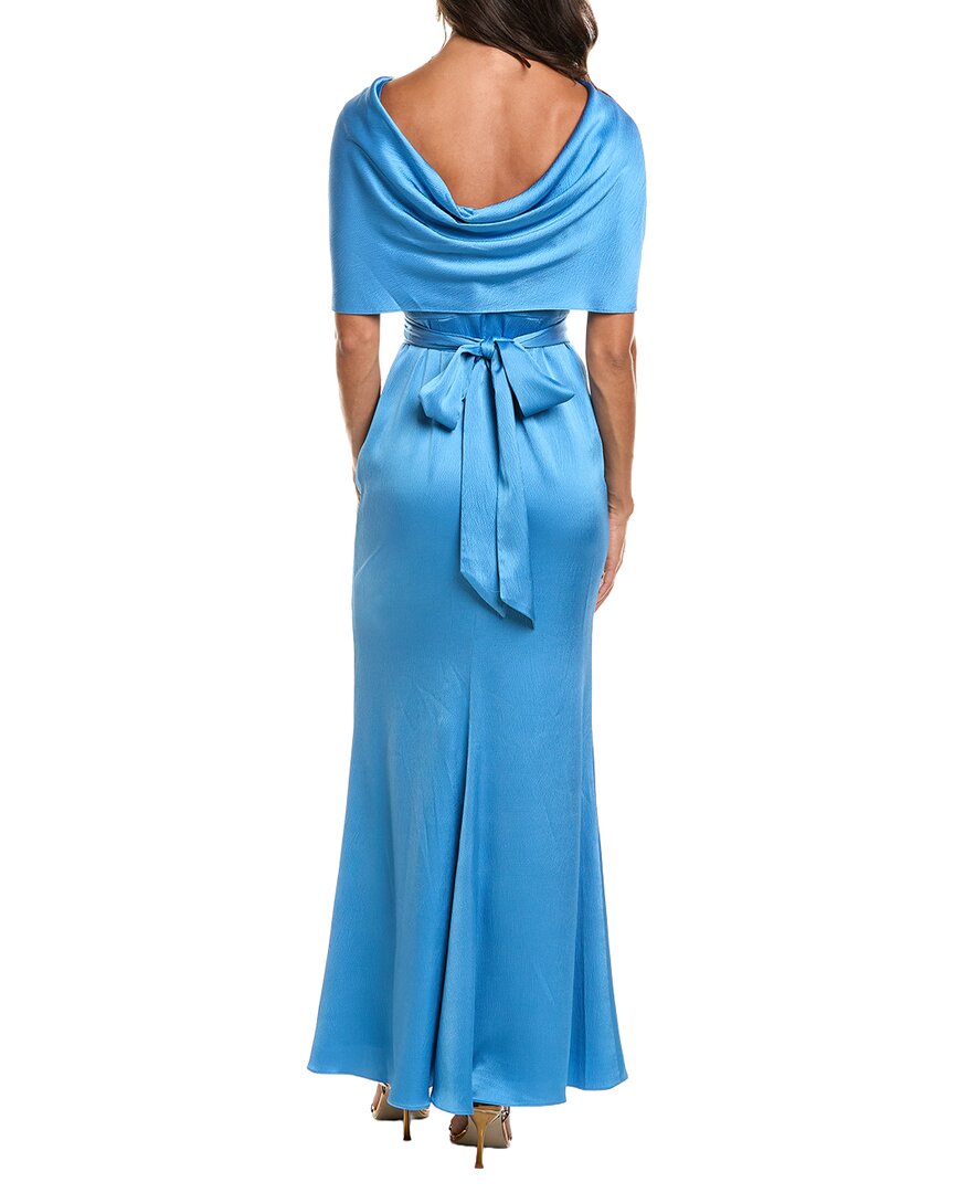 Badgley Mischka Cape Sash Gown