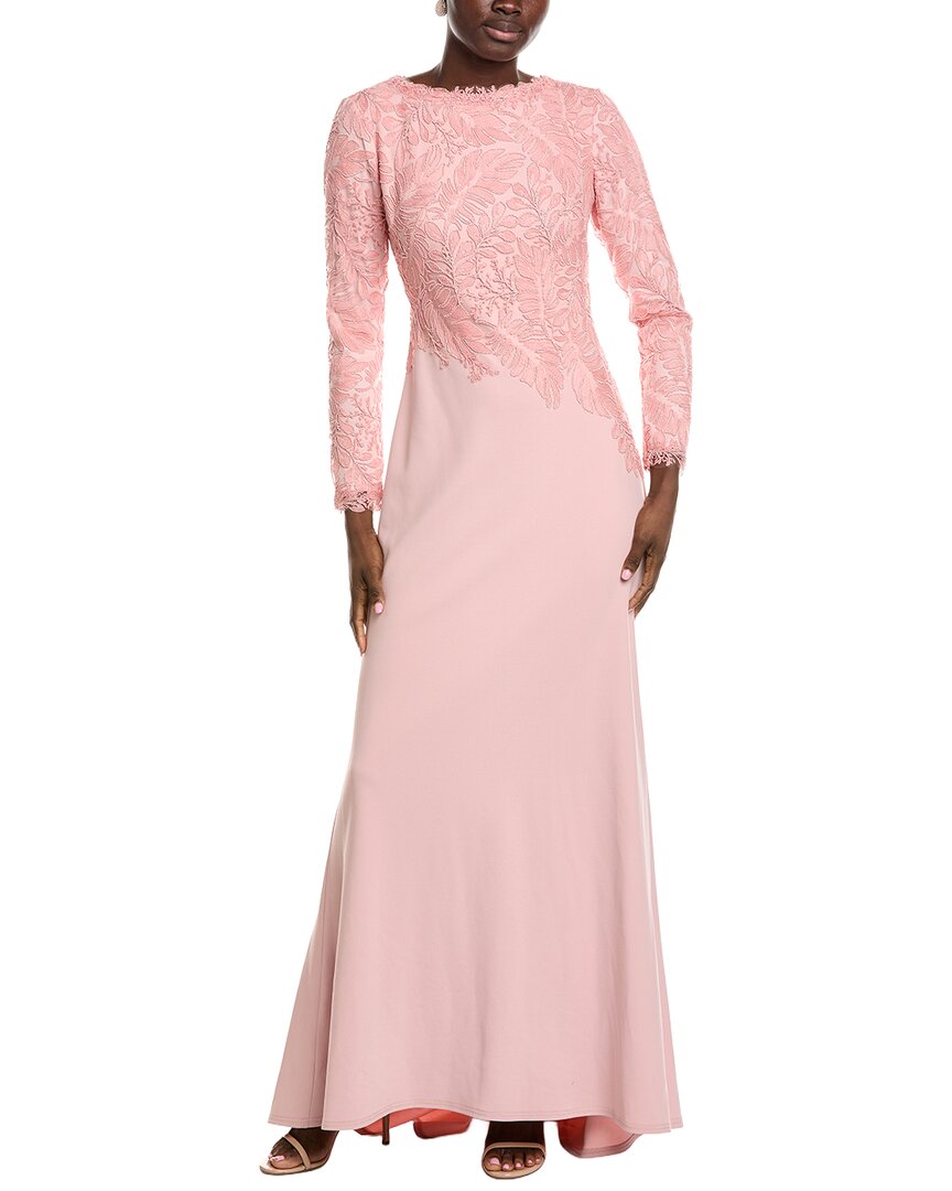 Tadashi Shoji Caliste Embroidered Crepe Gown