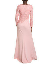 Tadashi Shoji Caliste Embroidered Crepe Gown