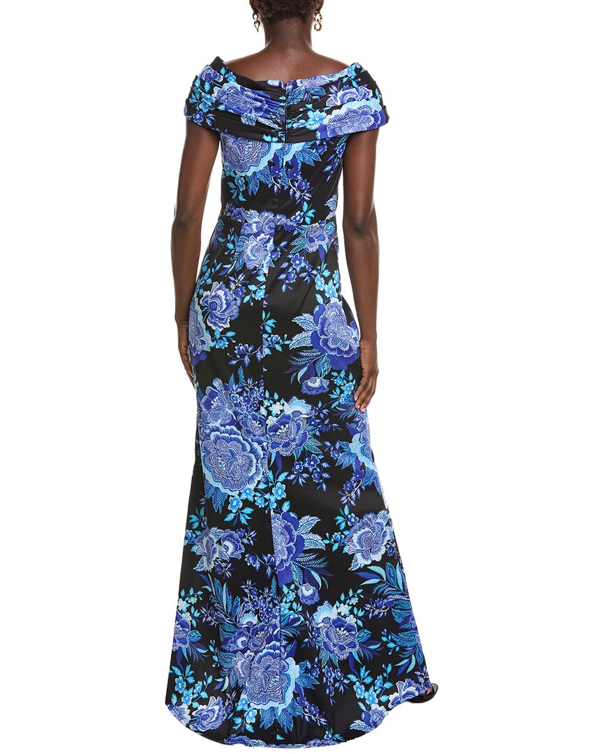 Tadashi Shoji Leticia Floral Waterfall Flounce Gown