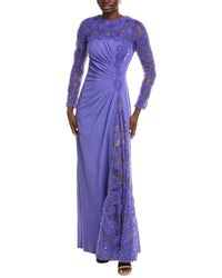 Tadashi Shoji Sagamore Ribbon Flower Embellished Gown