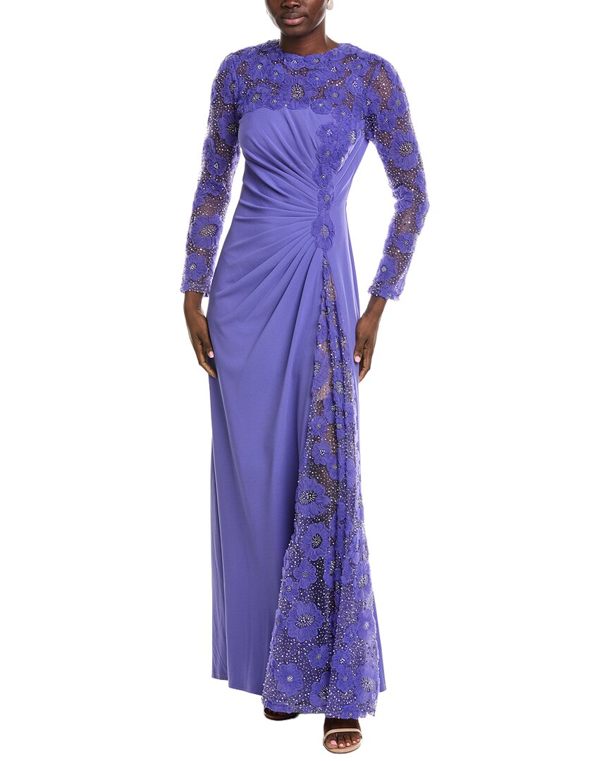 Tadashi Shoji Sagamore Ribbon Flower Embellished Gown