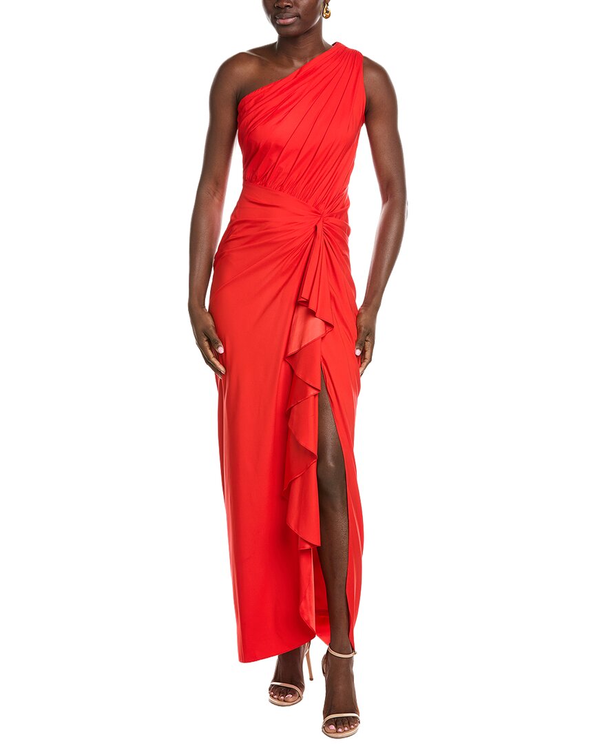 Tadashi Shoji Solid One-Shoulder Maxi Dress
