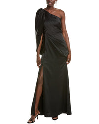 Theia Tori One-Shoulder Gown Black 0