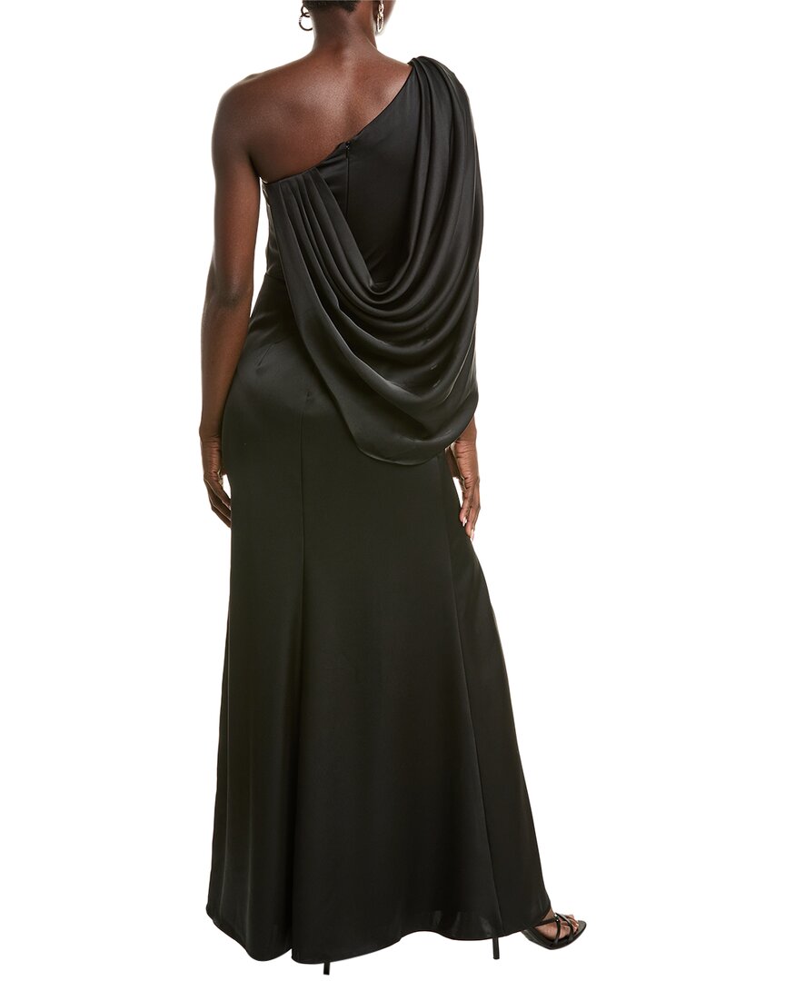 theia one shoulder dress Rayna One Shoulder Draped Gown 6 / Maritime Blue