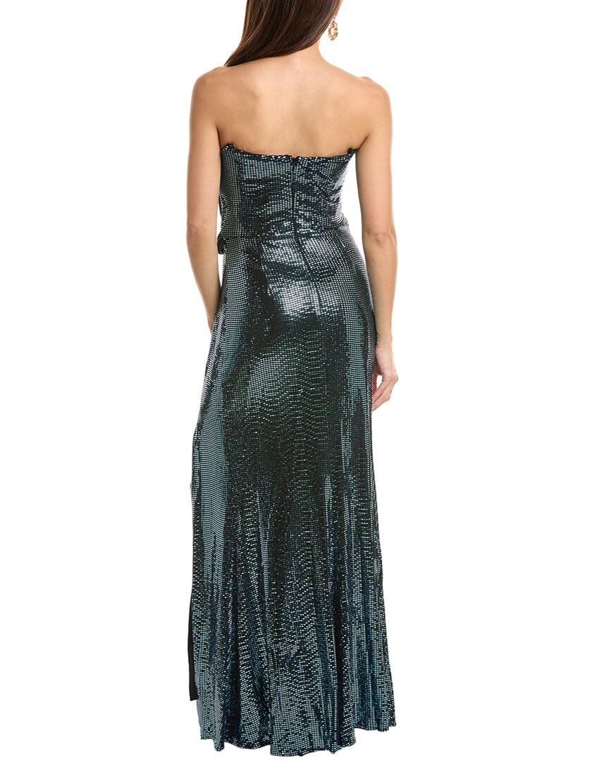 Theia Skye Draped Strapless Gown